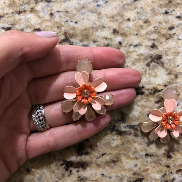 J. Crew Flower earrings blush orange - Picture 3 of 3